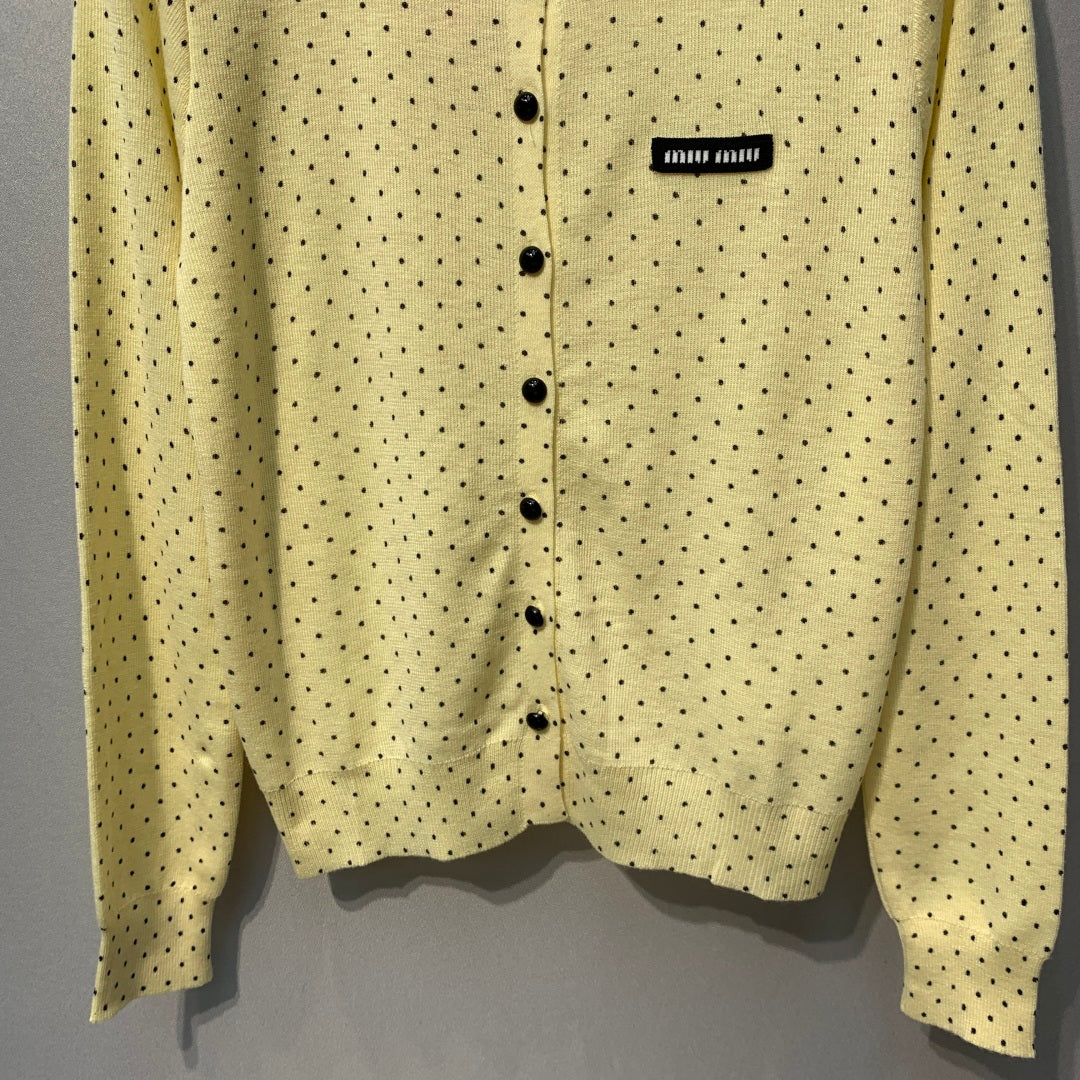 MIUMIU 26S POLKA DOT KNITTED CARDIGAN 1253