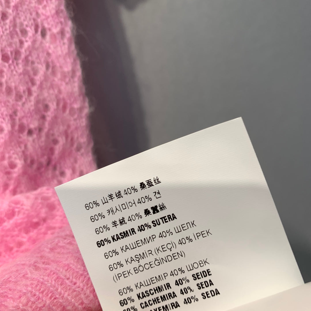 MIUMIU 26S SHORT-SLEEVE OPENWORK KNIT TOP 1420