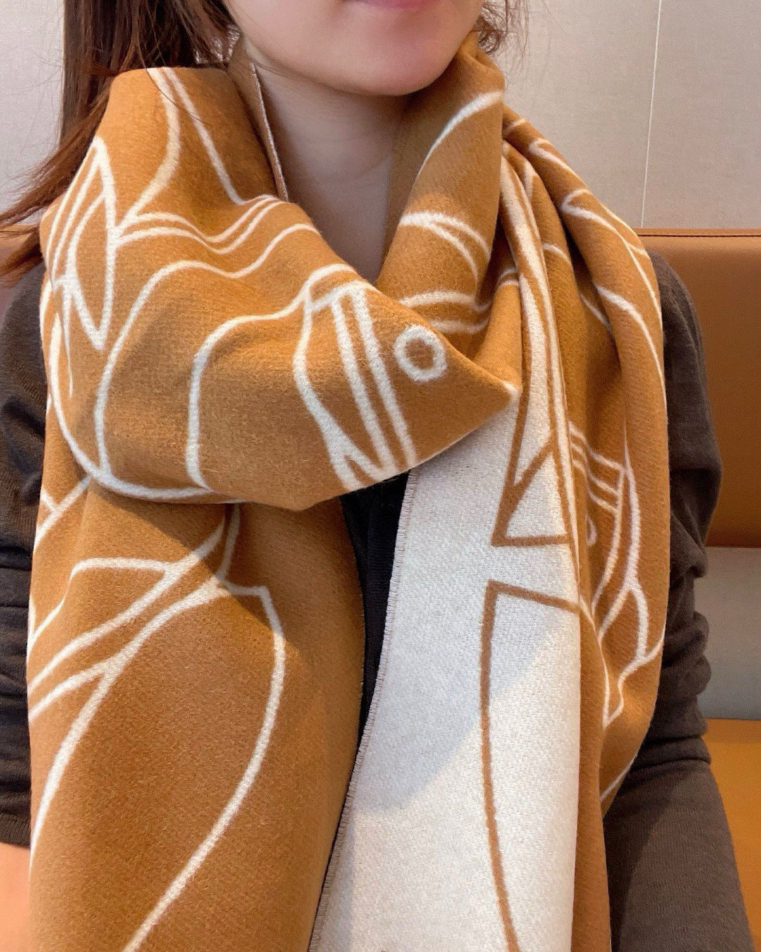 HERMES 25S SCARF 195 IN CASHMERE 989851