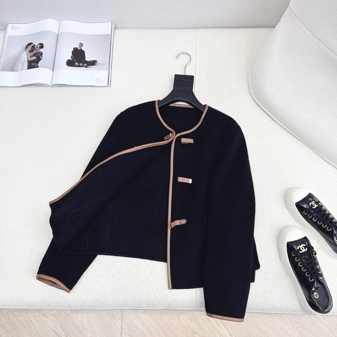 HERMES 25S REVERSIBLE SHORT CASHMERE COAT 128
