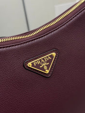 PRADA 25S AIMEE MEDIUM SHOULDER BAG 31 IN BURGUNDY CALFSKIN