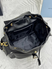 PRADA 25S EXPLORE MEDIUM BACKPACK 29 IN BLACK CALFSKIN GOLD HARDWRE