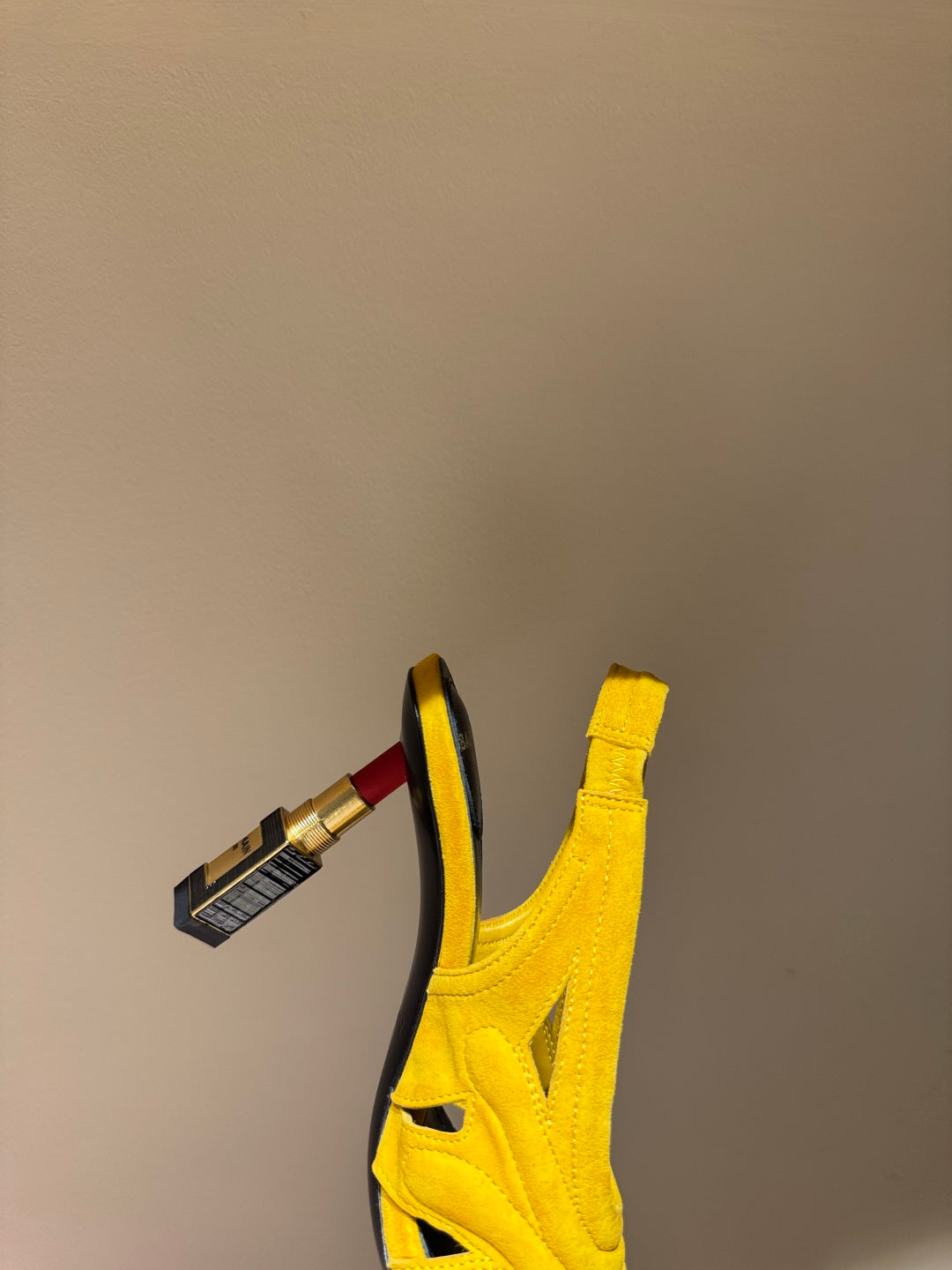 BALMAIN 26S SLINGBACK HEELS 100 MM IN SUNFLOWER YELLOW SUEDE