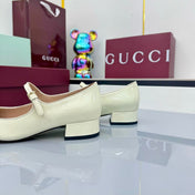 GG MARY JANE 25S IN LIGHT YELLOW LAMBSKIN WITH BOW