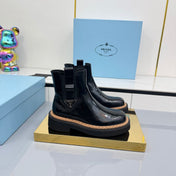 PRADA 25S CHELSEA BOOTS 50MM IN BLACK GLOSSY CALFSKIN