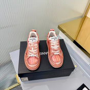 CHANEL 26S LOW-TOP SNEAKERS IN LIGHT CORAL PINK CALFSKIN