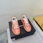 CHANEL 26S LOW-TOP SNEAKERS IN LIGHT CORAL PINK CALFSKIN