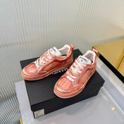 CHANEL 26S LOW-TOP SNEAKERS IN LIGHT CORAL PINK CALFSKIN