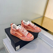 CHANEL 26S LOW-TOP SNEAKERS IN LIGHT CORAL PINK CALFSKIN