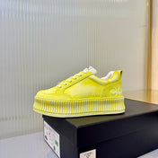 CHANEL 26S LOW-TOP SNEAKERS IN LIGHT YELLOW GRAFFITI PATTERN CALFSKIN