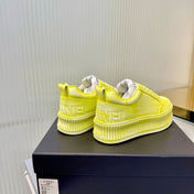 CHANEL 26S LOW-TOP SNEAKERS IN LIGHT YELLOW GRAFFITI PATTERN CALFSKIN
