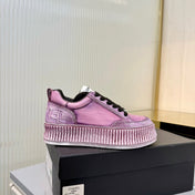 CHANEL 26S LOW-TOP SNEAKERS IN PURPLE PINK GRAFFITI PATTERN CALFSKIN