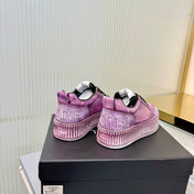 CHANEL 26S LOW-TOP SNEAKERS IN PURPLE PINK GRAFFITI PATTERN CALFSKIN