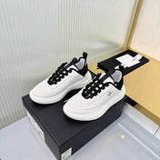 CHANEL 26S PLATFORM SNEAKERS IN WHITE SUEDE WITH CC LOGO