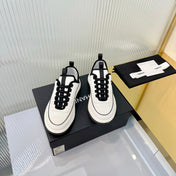 CHANEL 26S PLATFORM SNEAKERS IN WHITE SUEDE AND FABRIC WITH CC LOGO