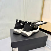 CHANEL 26S PLATFORM SNEAKERS IN BLACK CALFSKIN WITH CC LOGO
