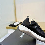 CHANEL 26S PLATFORM SNEAKERS IN BLACK CALFSKIN WITH CC LOGO