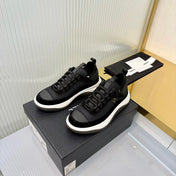 CHANEL 26S PLATFORM SNEAKERS IN BLACK CALFSKIN WITH CC LOGO