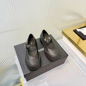 CHANEL 26S PLATFORM MARY JANE SHOES IN BLACK LAMBSKIN