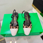 CHANEL 26S FLATS SLINGBACK IN WHITE PATENT CALFSKIN AND BEIGE PONY HAIR