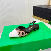 CHANEL 26S FLATS SLINGBACK IN WHITE PATENT CALFSKIN AND BEIGE PONY HAIR