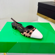 CHANEL 26S FLATS SLINGBACK IN WHITE PATENT CALFSKIN AND BEIGE PONY HAIR
