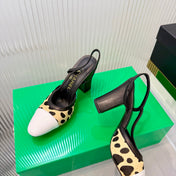 CHANEL 26S HIGH-HEEL SLINGBACKS 70 MM IN WHITE PATENT CALFSKIN WITH CREAM WHITE PONY HAIR