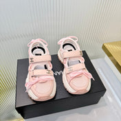 CHANEL 26S VELCRO SNEAKERS IN LIGHT PINK CALFSKIN WITH BOW