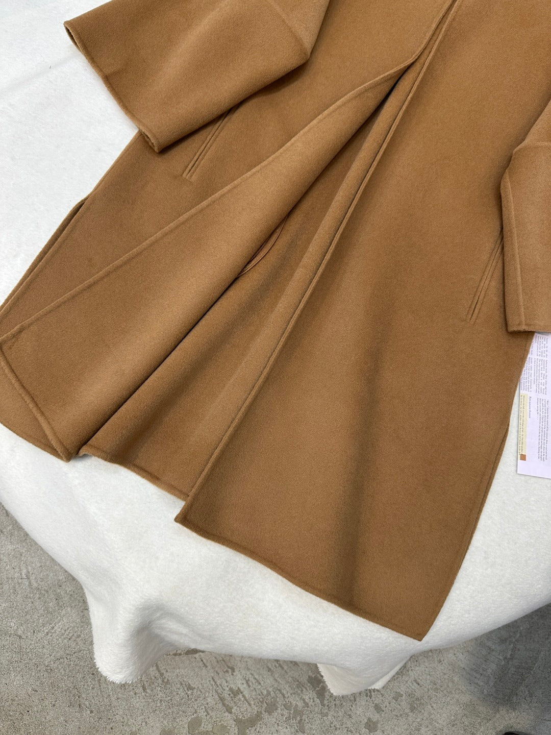 HERMES 25S LONG CASHMERE COAT WITH ROUND NECK 277