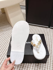 CHANEL 26S FLIP-FLOPS IN WHITE CALFSKIN