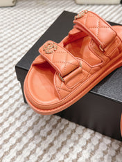 CHANEL 26S SANDALS IN ORANGE CALFSKIN