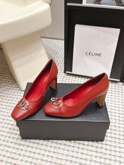 CHANEL 26S HIGH HEELS 95 MM IN RED CALFSKIN WITH GOLD-TONE CC LOGO
