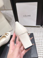 CHANEL 26S HIGH HEELS 75 MM IN WHITE CALFSKIN WITH GOLD-TONE CC LOGO