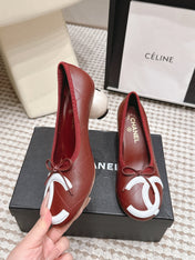 CHANEL 26S PEARL HIGH HEELS 55 MM IN DARK RED CALFSKIN WITH WHITE CC LOGO
