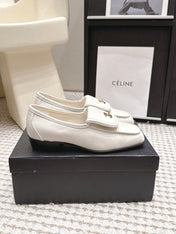 CHANEL 26S LOAFERS IN WHITE CALFSKIN WITH GOLD-TONE CC LOGO