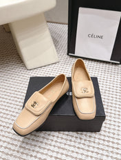 CHANEL 26S LOAFERS IN BEIGE CALFSKIN WITH GOLD-TONE CC LOGO