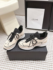 CHANEL 26S PLATFORM SNEAKERS 30 MM IN BEIGE SUEDE WITH BLACK FABRIC