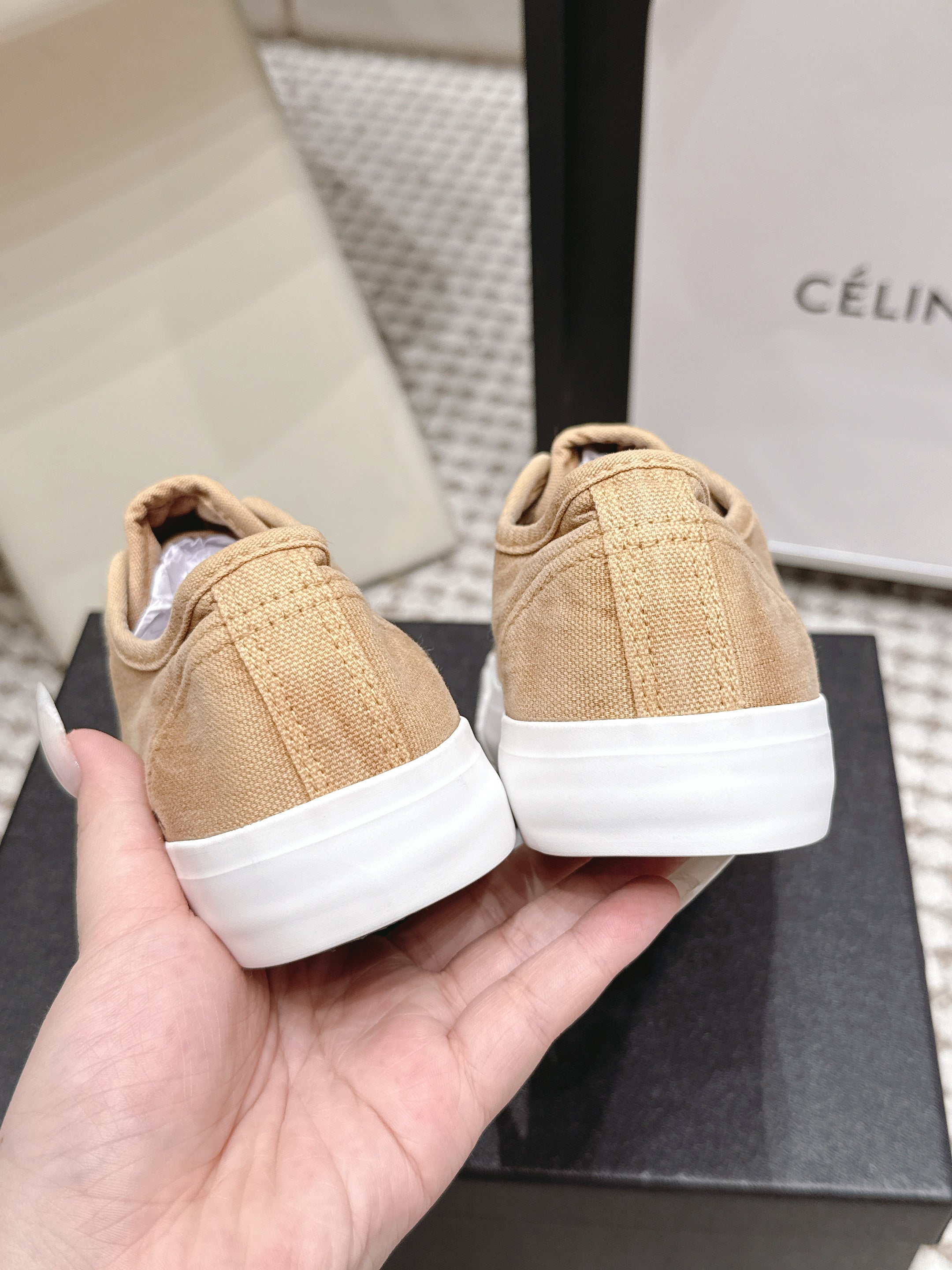 CHANEL 26S SNEAKERS IN BEIGE CANVAS