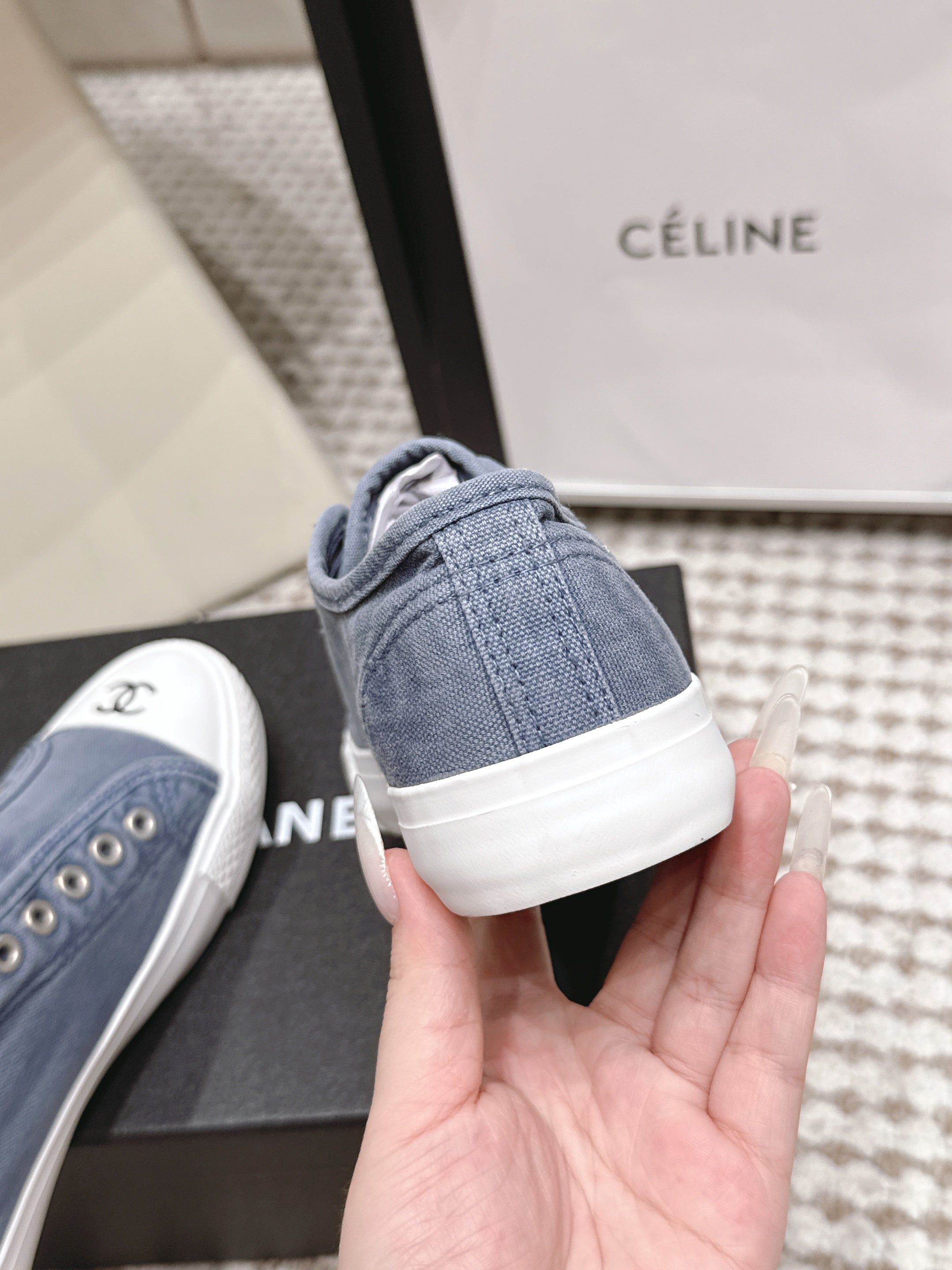 CHANEL 26S SNEAKERS IN BLUE DENIM