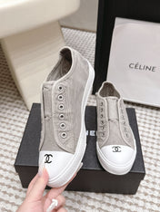 CHANEL 26S SNEAKERS IN LIGHT GREY CANVAS