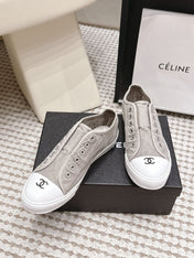 CHANEL 26S SNEAKERS IN LIGHT GREY CANVAS