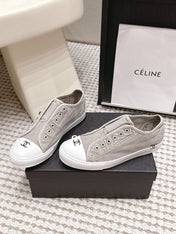 CHANEL 26S SNEAKERS IN LIGHT GREY CANVAS