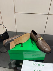 BOTTEGA VENETA 26S LOAFERS IN BROWN TECHNICAL WOVEN CALFSKIN STYLE 3