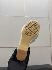 BOTTEGA VENETA 26S SLIDE SANDALS IN OFF-WHITE LAMBSKIN