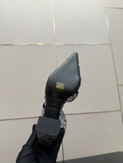 ALAIA 26S HEELED SLINGBACKS IN PYTHON-EMBOSSED LEATHER