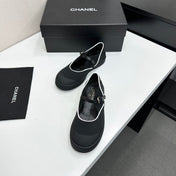 CHANEL 26S MARY JANE SNEAKERS IN BLACK FABRIC