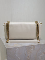 YSL 25S CALYPSO HANDBAG 26 IN IVORY LAMBSKIN GOLD HARDWRE
