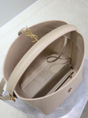 YSL 25S LE 5 À 7 BUCKET 26 IN NUDE CALFSKIN GOLD HARDWRE