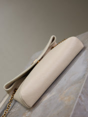 YSL 25S CALYPSO MINI 19 IN BLANC VINTAGE LAMBSKIN GOLD HARDWRE