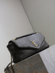 YSL 25S CALYPSO 30 IN DARK OLIVE GRAINED CALFSKIN GOLD HARDWARE